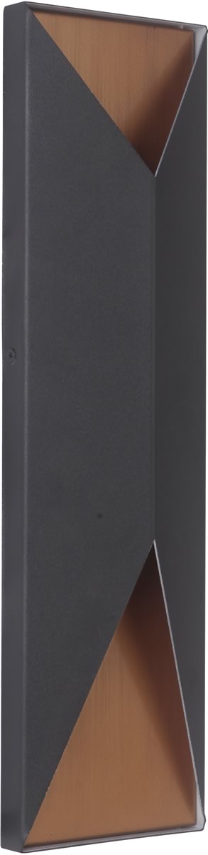 5"W Peak 2-Light LED Pocket Sconce Matte Black/Satin Brass