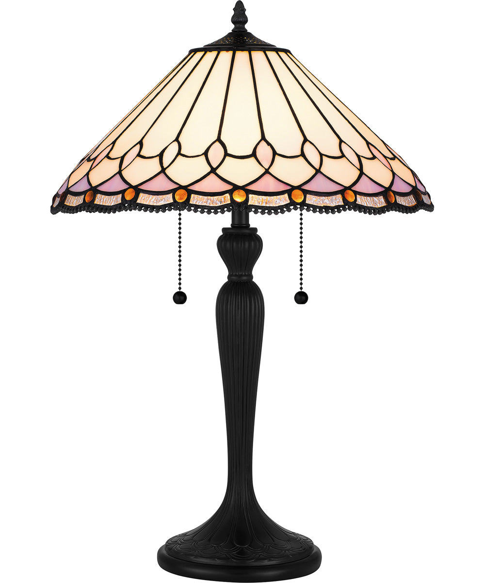 Tiffany Small 2-light Table Lamp Matte Black