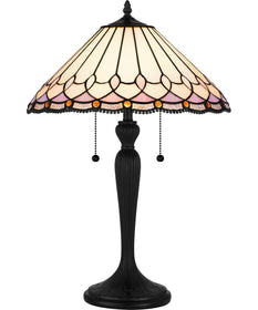 Tiffany Small 2-light Table Lamp Matte Black