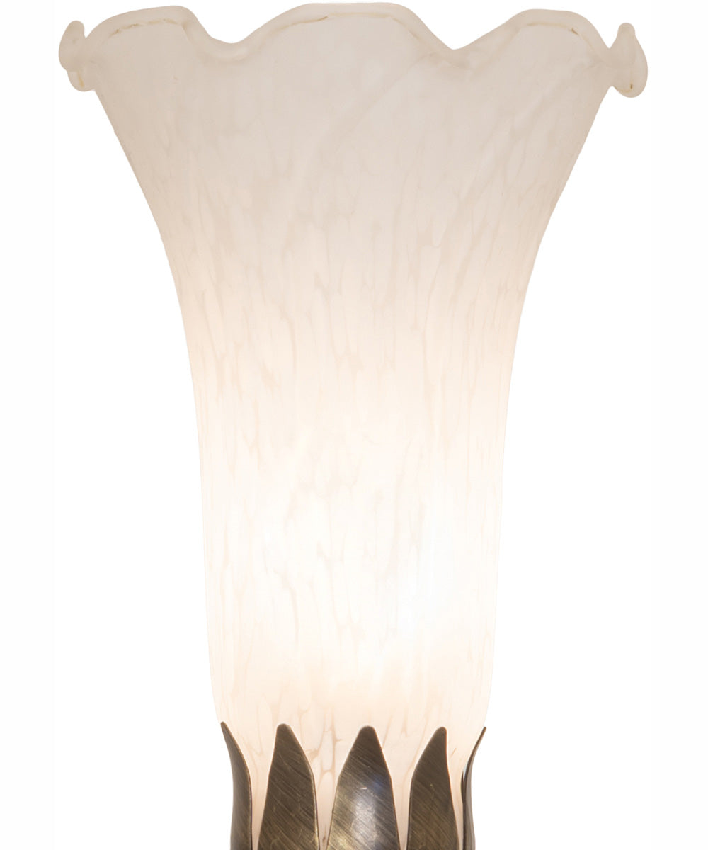 15" High White Tiffany Pond Lily Nouveau Lady Accent Lamp
