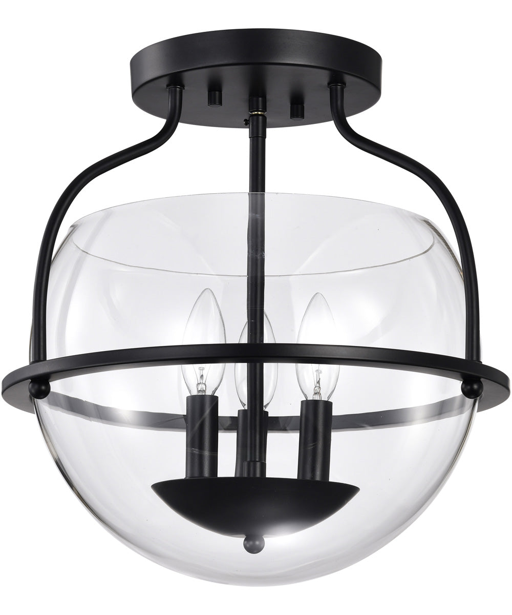 Amado 3-Light Close-to-Ceiling Matte Black