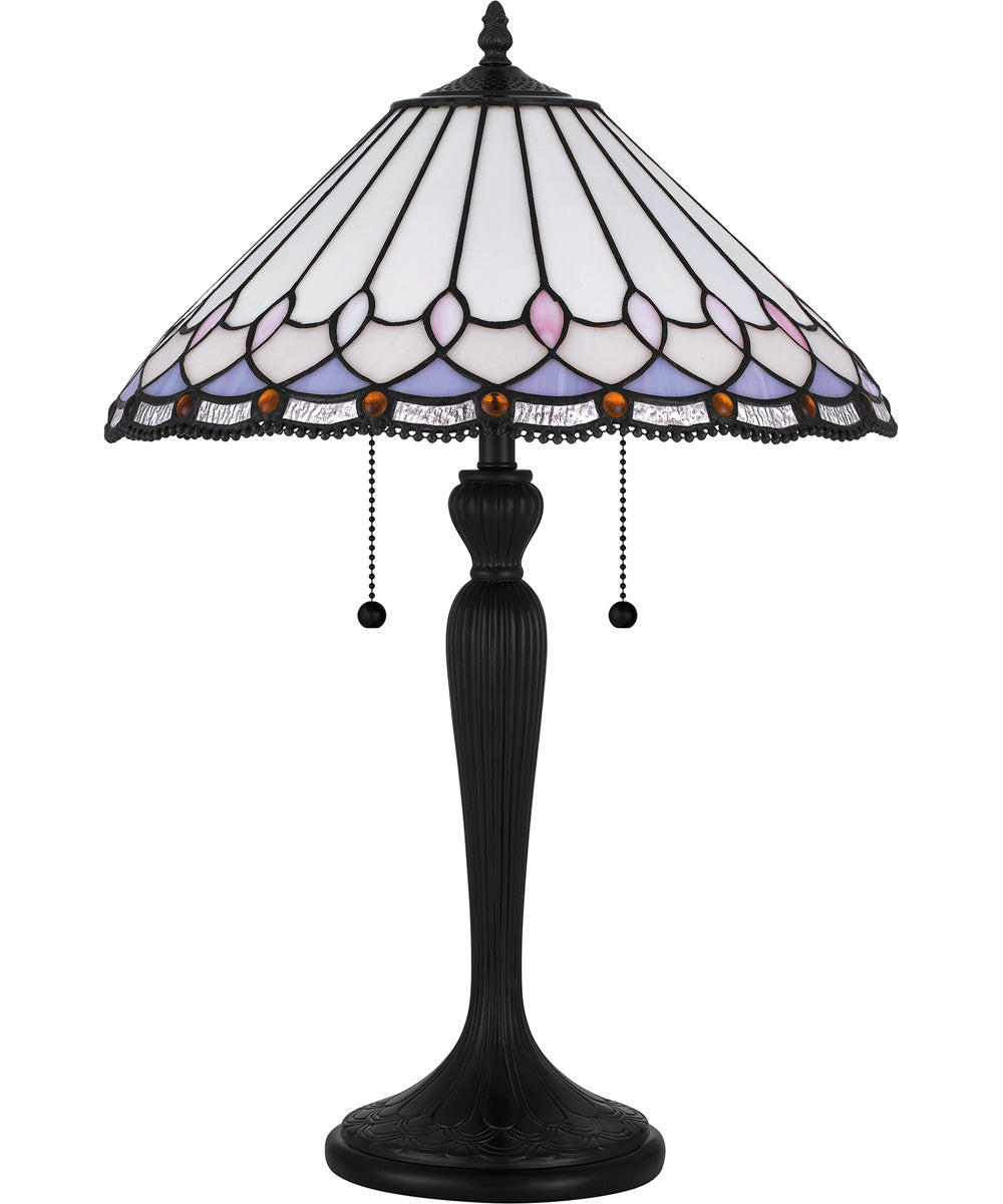 Tiffany Small 2-light Table Lamp Matte Black
