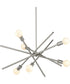 Astra 6-Light Mid-Century Modern Chandelier Light Brushed Nickel