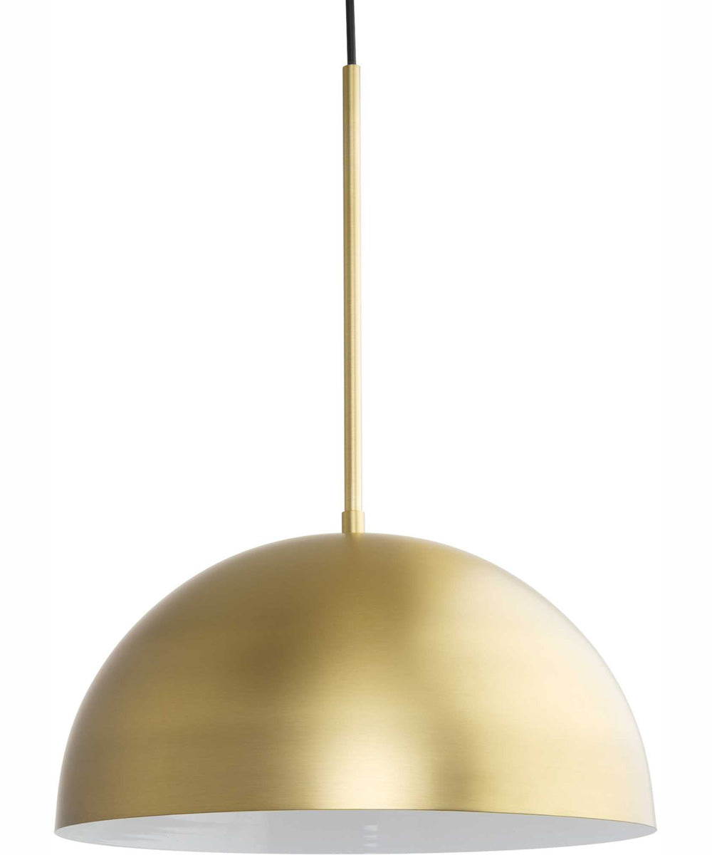 Perimeter 1-Light Mid-Century Modern Pendant with metal Shade Brushed Gold