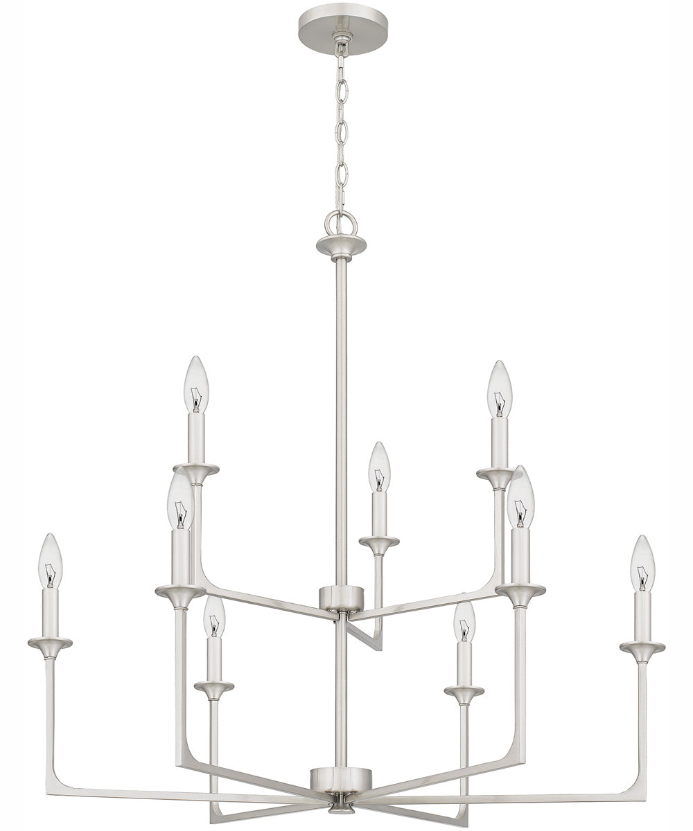 Prescott 9-light Chandelier Brushed Nickel
