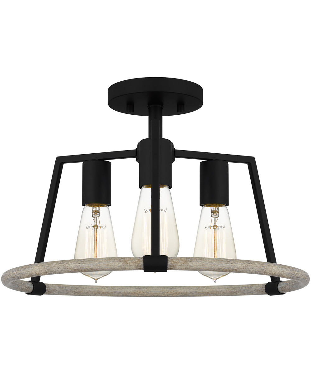 Tippet 3-light Semi Flush Mount Matte Black