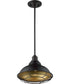 12"W Newbridge 1-Light Pendant Dark Bronze / Gold
