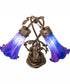 17" High Blue Tiffany Pond Lily 2 Light Trellis Girl Accent Lamp