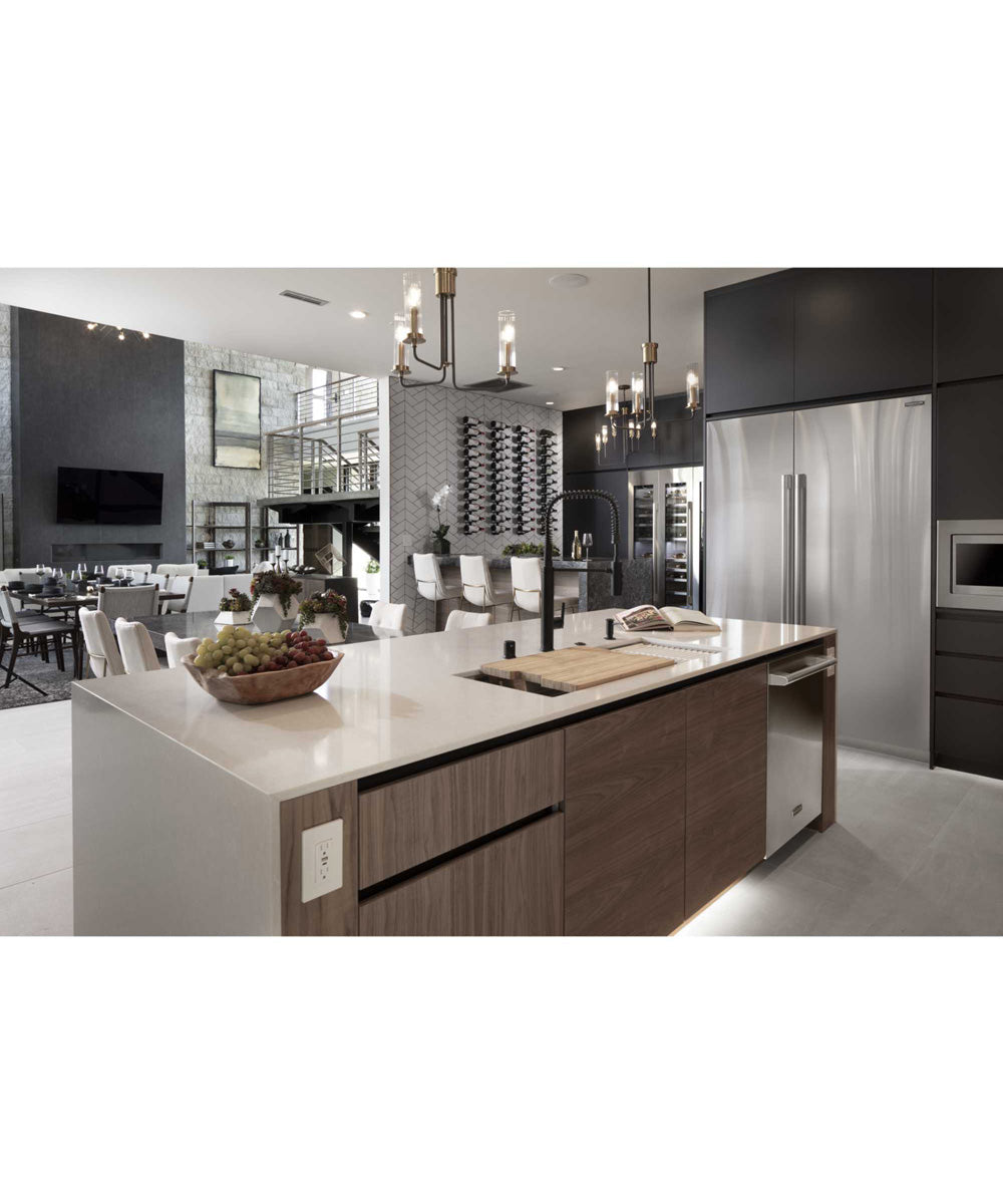 Rainey 6-Light Clear Fluted Ribbed Glass Modern Chandelier Light Graphite