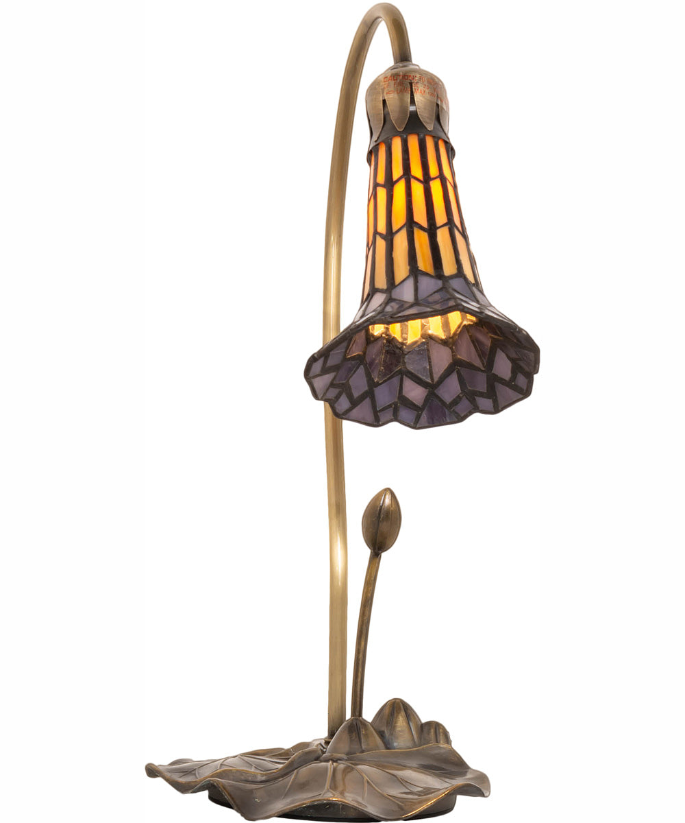16" High Stained Glass Pond Lily Accent Lamp