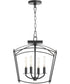 Mantle 4-light Dual Mount Light Fixture Matte Black