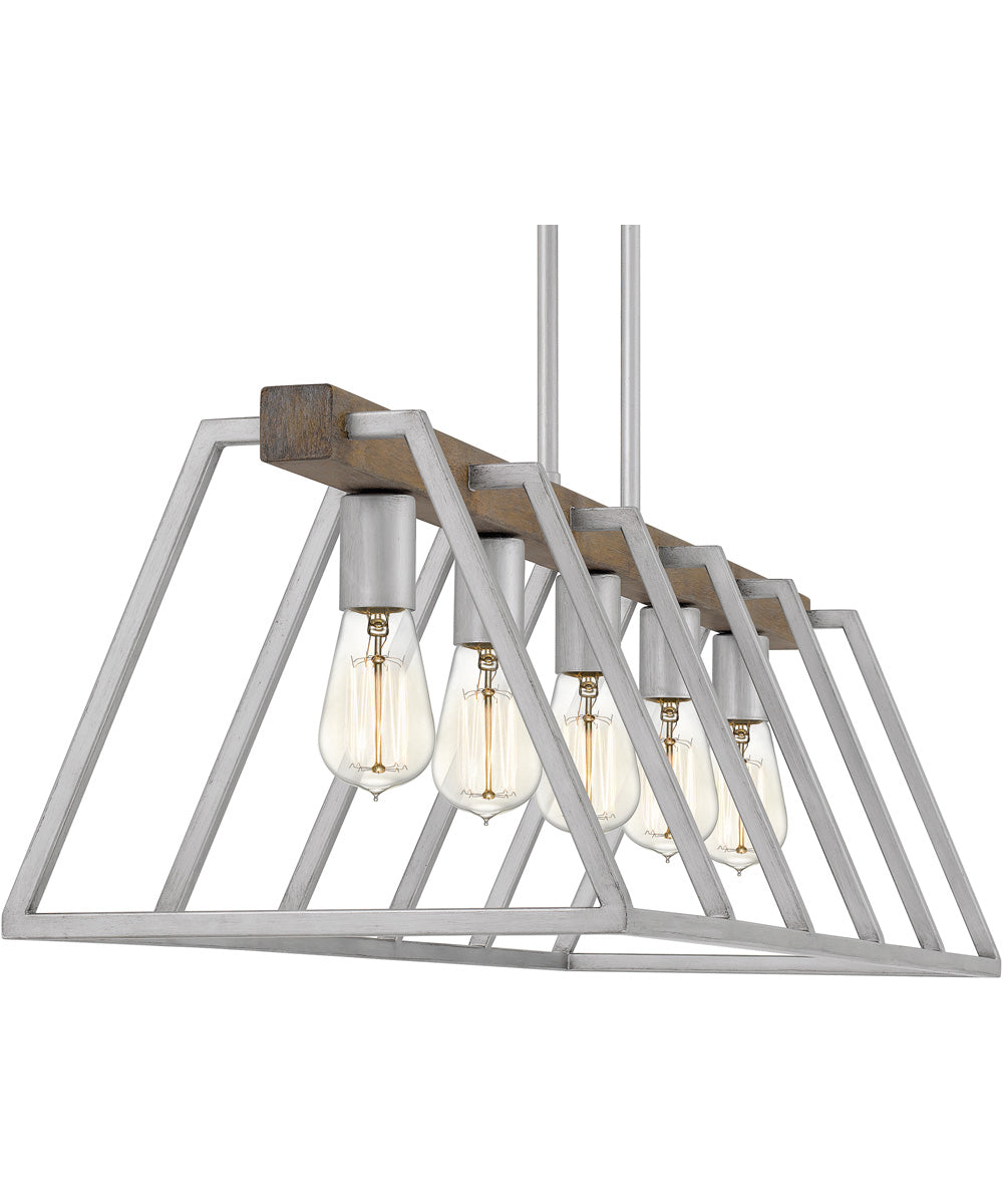Brockton 5-light Island Light Brushed Silver
