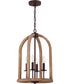 Aberdeen 4-Light Foyer Light Natural Wood/Aged Bronze Brushed