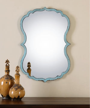 27"H x 18"W Nicola Light Blue Mirror