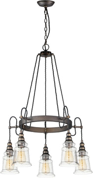 27"W Revival 5-Light Chandelier Oil Rubbed Bronze