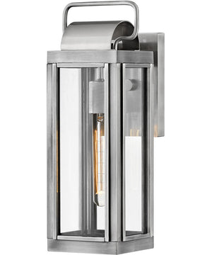 Sag Harbor 1-Light Small Outdoor Wall Mount Lantern in Antique Brushed Aluminum