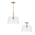 Baker 1-Light Dual-Mount Pendant/Semi-Flush Mount Ceiling Light Aged Brass