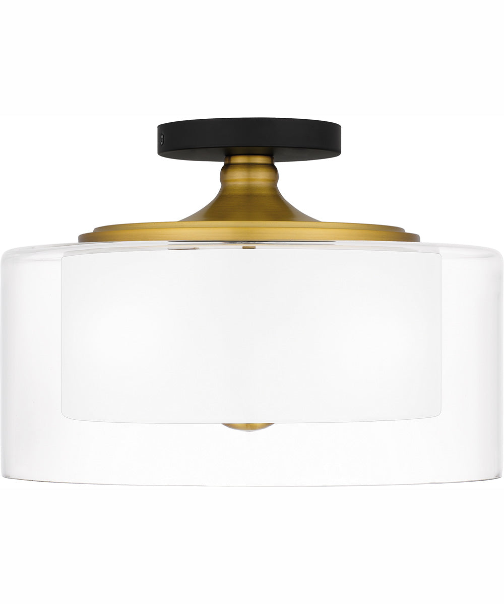 Rowland Medium 2-light Semi Flush Mount Matte Black