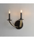 Basque 2-Light Wall Sconce Driftwood/Anthracite
