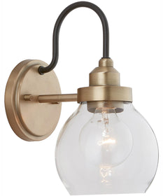 Daphne 1-Light Sconce Aged Brass and Black