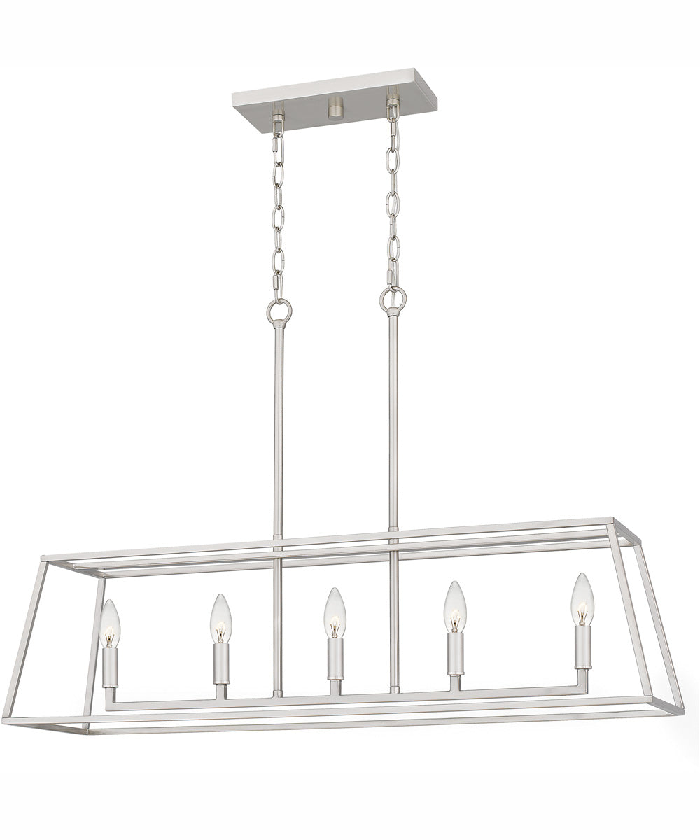 Prescott Medium 5-light Island Light Brushed Nickel
