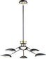35"W Scan LED 6-Light Pendant Black / Satin Brass