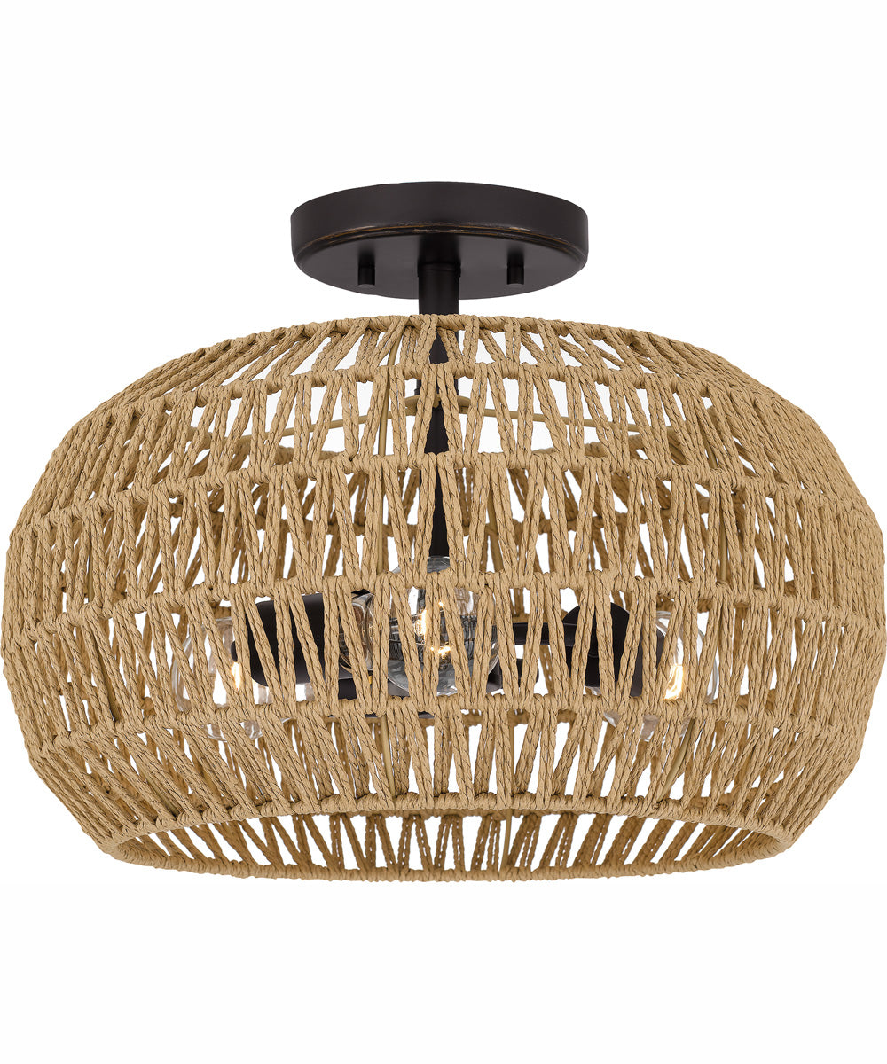 Quoizel Semi-Flush Mount Medium 3-light Semi Flush Mount Palladian Bronze