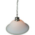 16"W Plug In Swag Milky White Glass Pendant Light Polished Nickel Finish