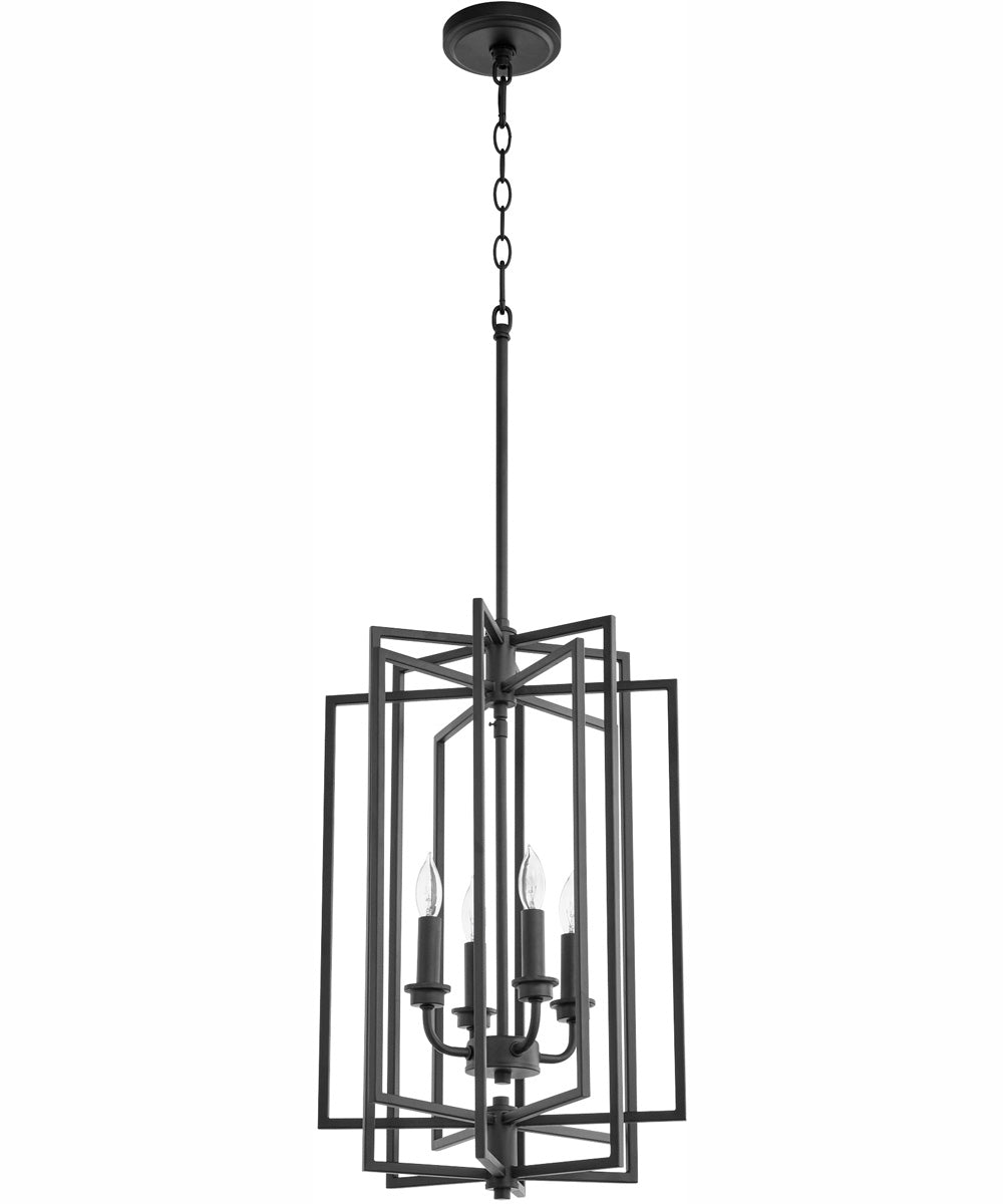 Hammond 4-light Entry Foyer Hall Chandelier Textured Black