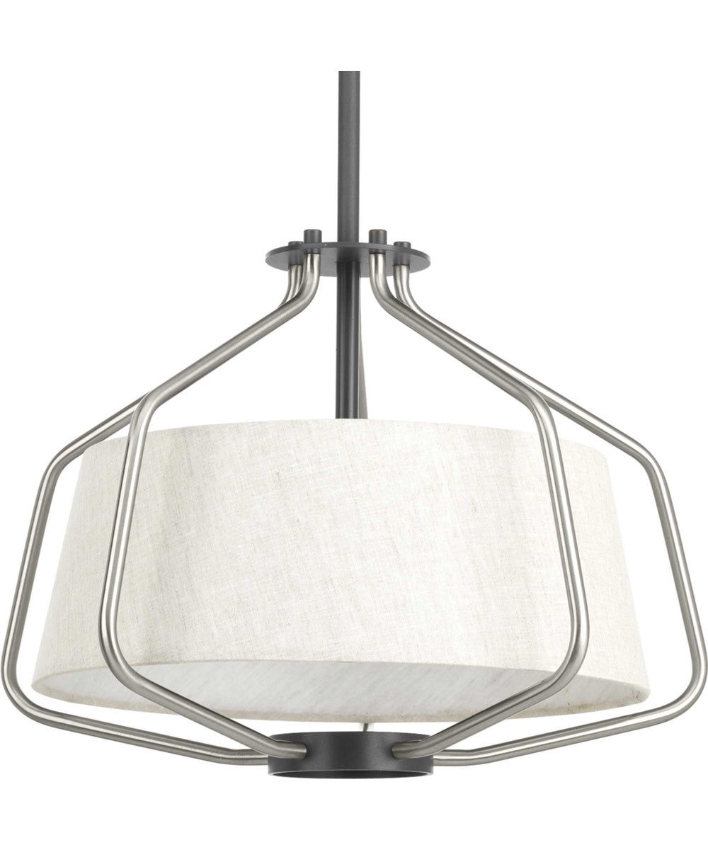 Hangar 16" Semi-Flush/Convertible Brushed Nickel