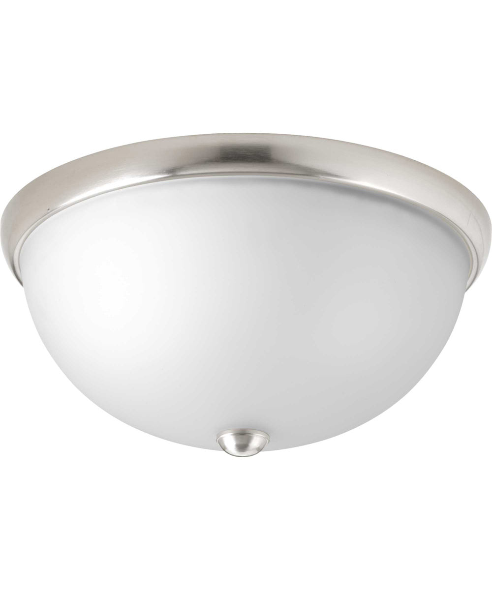 2-Light 14" Glass Dome Flush Mount Brushed Nickel