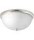 2-Light 14" Glass Dome Flush Mount Brushed Nickel