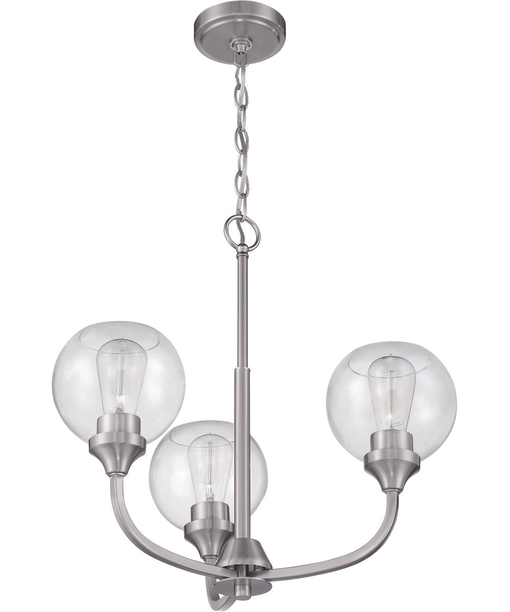 Glenda 3-Light Chandelier Brushed Polished Nickel