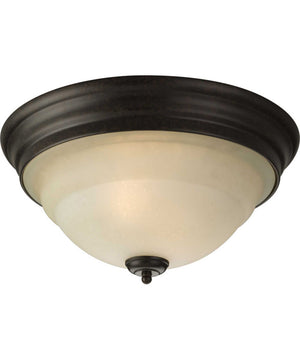 Torino 2-Light 14-5/8" Close-to-Ceiling Forged Bronze