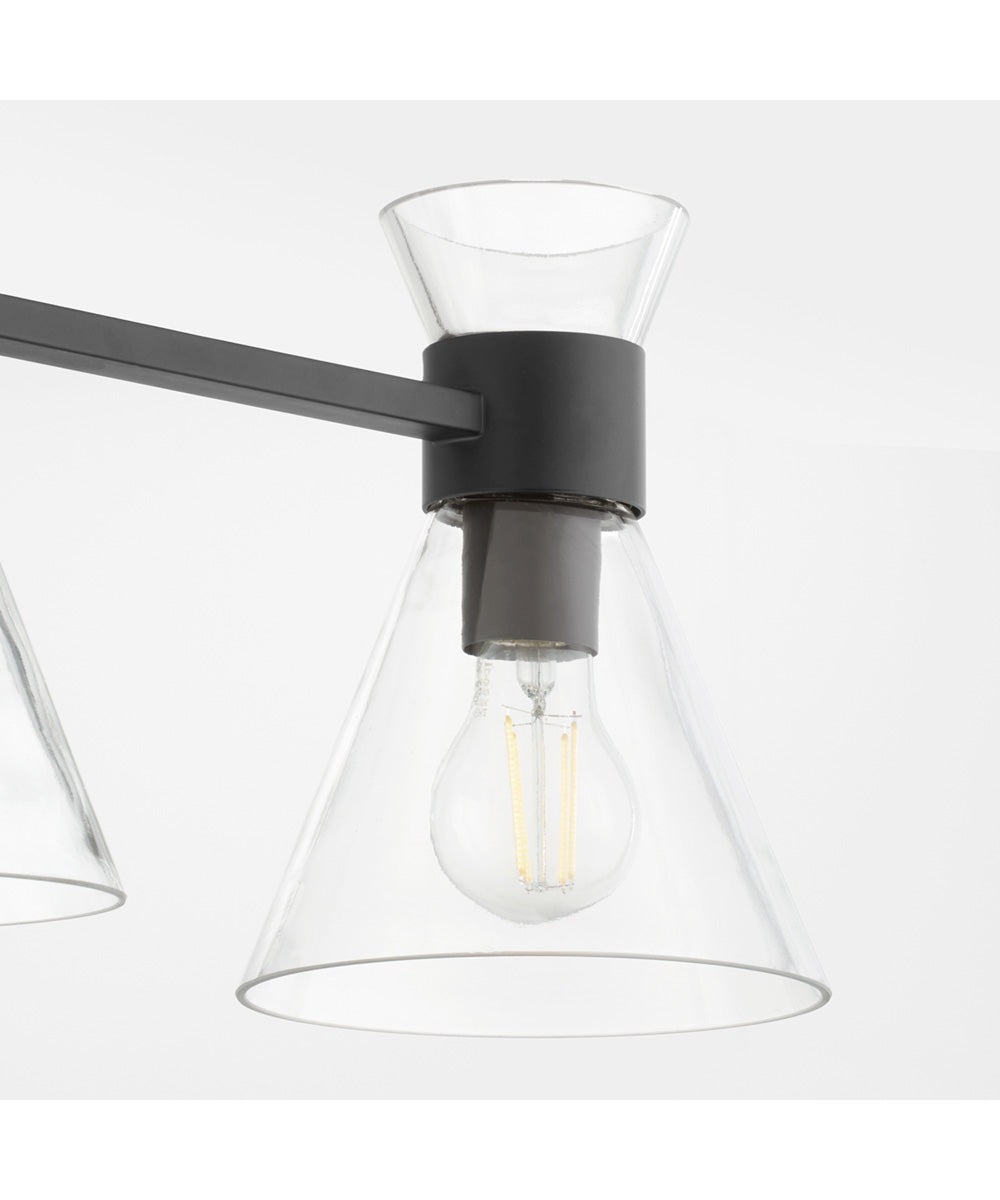 Beldar 3-light Bath Vanity Light Matte Black w/ Clear Glass