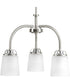 West Village 3-Light Etched Double Prismatic Glass Farmhouse Chandelier Light Brushed Nickel