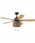 52" Woven 3-Light Indoor/Outdoor Ceiling Fan Flat Black