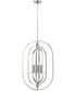 20"W 6-light Pendant Satin Nickel