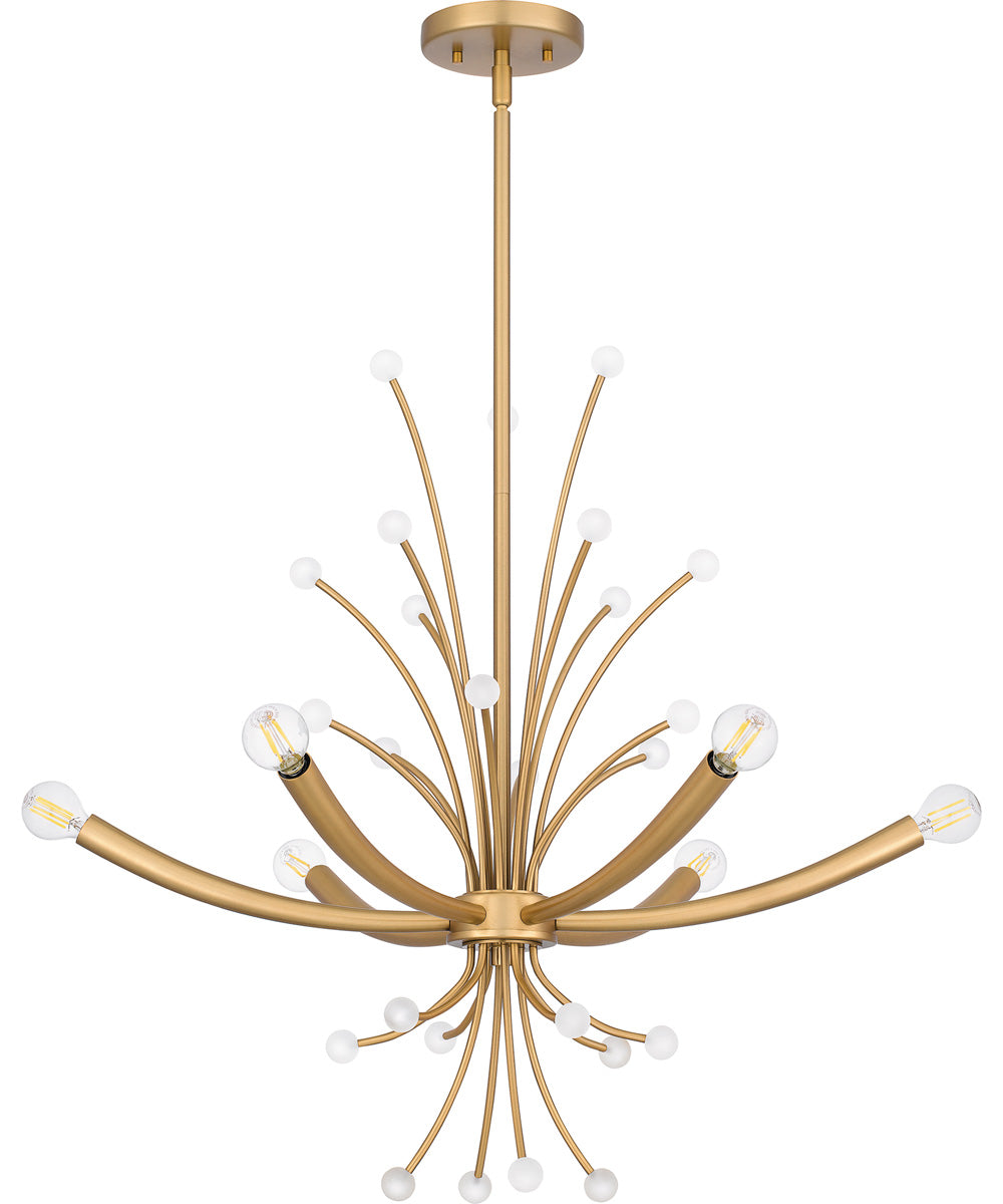 Kiera 6-light Chandelier Brushed Weathered Brass