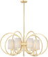 36"W Meridian 7-Light Chandelier Natural Aged Brass