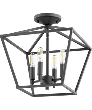 13"W Gabriel 4-light Dual Mount Light Fixture Noir