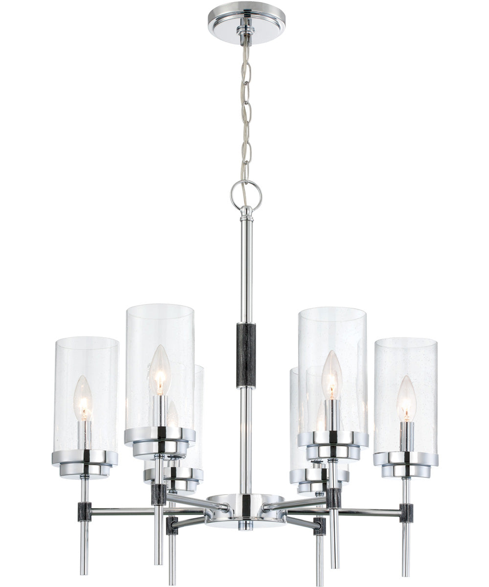 Quintana 6-Light 6-Light Chandeliers Chrome/Glass Shade