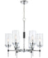 Quintana 6-Light 6-Light Chandeliers Chrome/Glass Shade