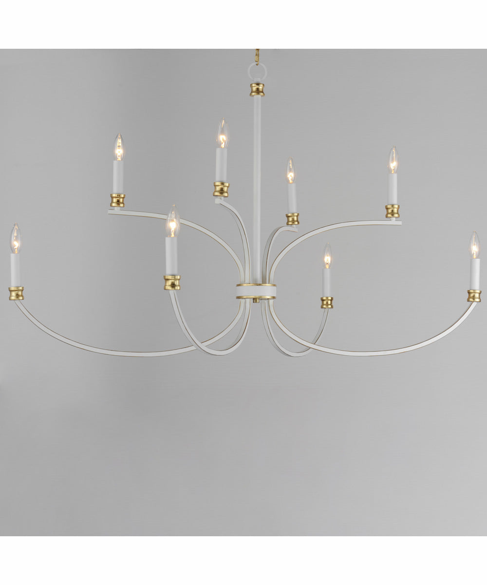 Charlton 8-Light Chandelier Weathered White/Gold Leaf