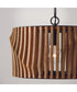 Archer 1-Light Semi-Flush Light Wood and Matte Black