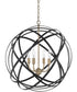Axis 4-Light Pendant In Aged Brass And Black