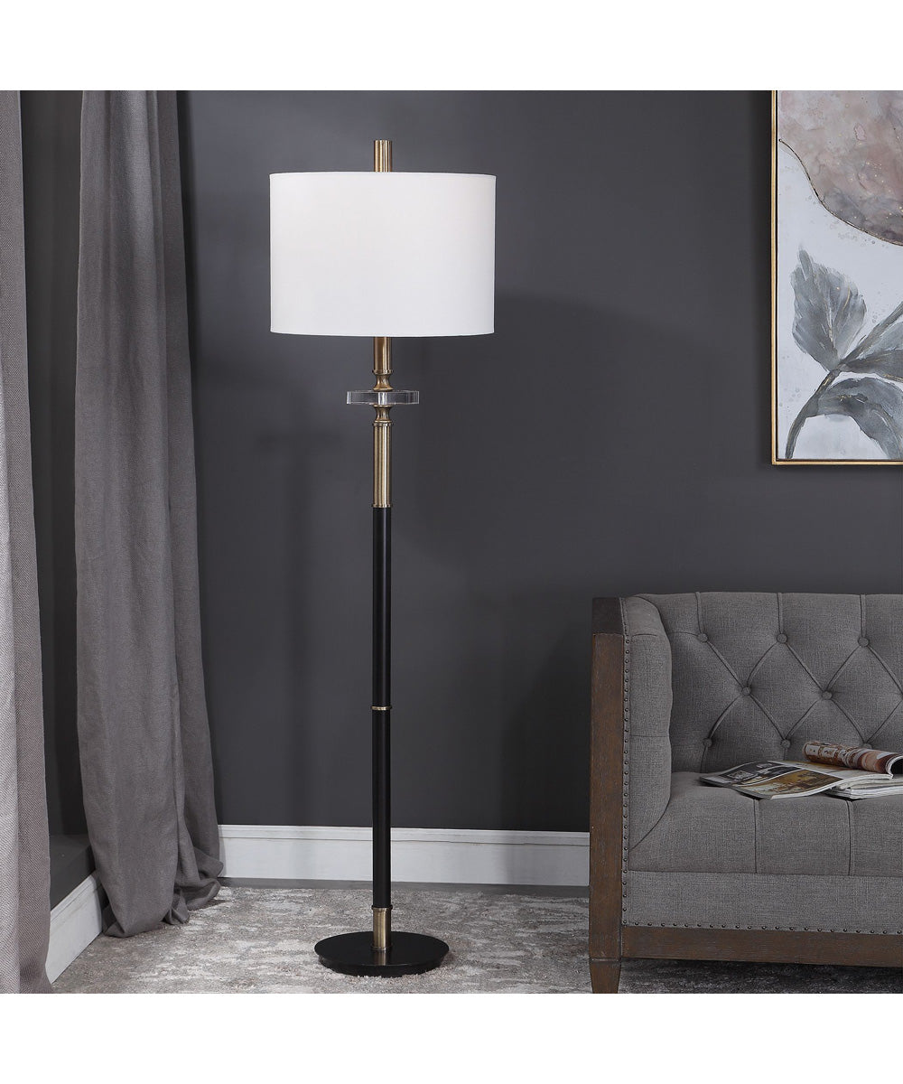 Maud Aged Black Floor Lamp