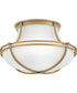 Saddler 3-Light Medium Flush Mount in Heritage Brass