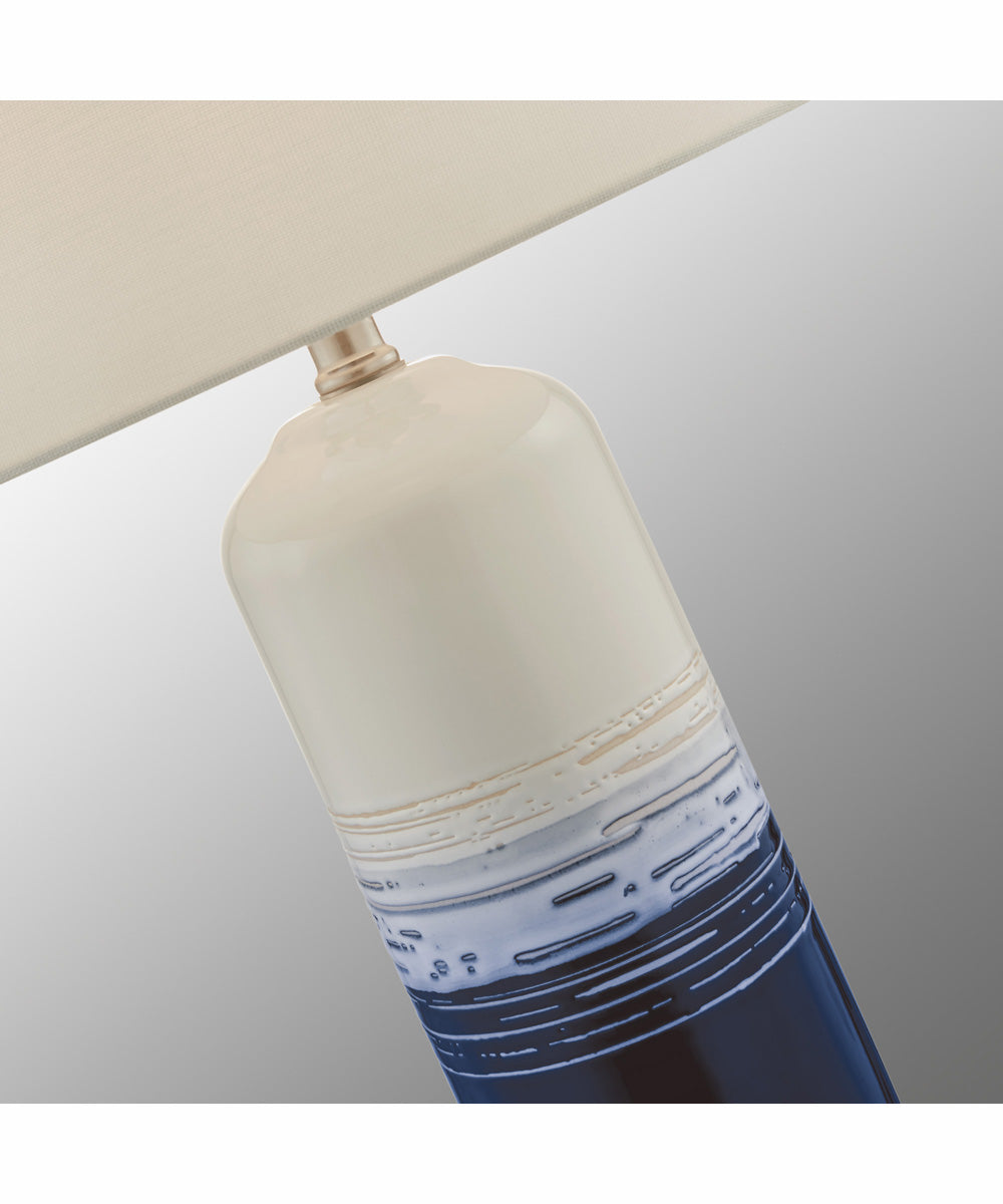 Heaton 1-Light 2 Pack-Table Lamp Ceramichrome/ White Linen Shade