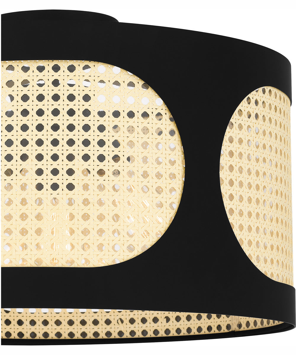 Syrah Large 3-light Semi Flush Mount Matte Black